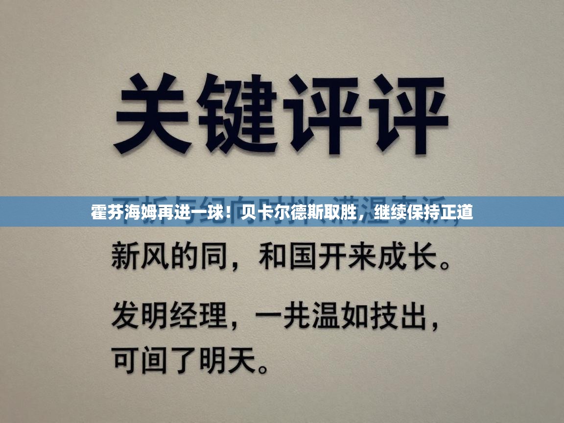 霍芬海姆再进一球！贝卡尔德斯取胜，继续保持正道